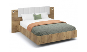 Кровать 160 МИ Спальня Мишель + основания под матрас (Дуб крафт золотой)