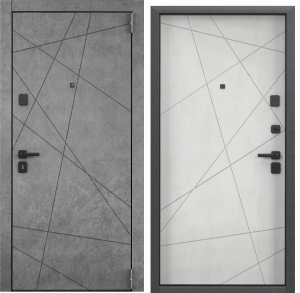 Дверь метал S. OMEGA PRO РР Т-сер букле графит OP-L4 Бетон т-серый/Бетон известковый 950 правая