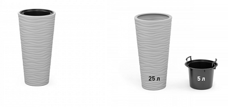 Кашпо напольное "Оазис" D290мм 25,0/5,0л с/п серый (2) М8076