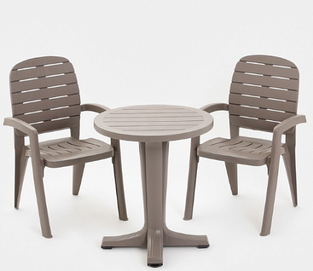 Набор садовой мебели "Прованс": стол круглый диаметр 65 см + 2 кресла, мокко  9605976