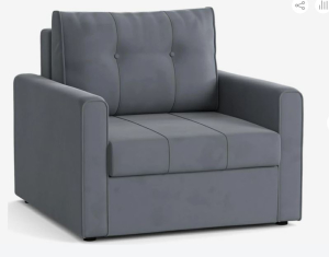 Кресло - кровать Лео Арт. ТК 384 Velutto 32*" (стальной серый)