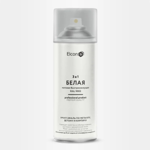 Грунт-эмаль по ржавчине Elcon 3 в 1 матовая белая 520 мл аэрозоль (12)