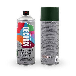 Аэрозольная эмаль универсальная DECORIX 520мл армейский зеленый камуфляж матовый (12)