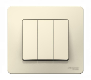 Выключатель Молочный Скрытой установки 3-х клав BLANCA Schneider (10)