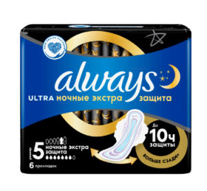 Прокладки ALWAYS Ultra   Night экстра защита Single 6шт(__)