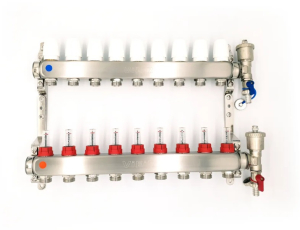 Группа коллекторная VIEIR 1х10х3/4" с расходомер, дренаж. кр, воздухоотвод., нерж. сталь(_2_)