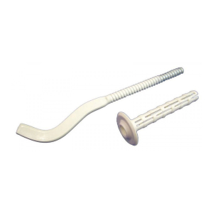 Кронштейн анкерный 7*180, белый сабельного типа с дюбелем (10*75) (100шт.кор)(_100_)