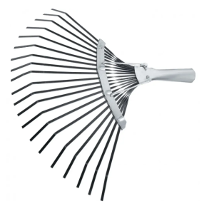 Грабли веерные стальные, 385 мм, 20 плоских зубьев, оксидиров, без черенка, Россия// Сибртех (10)