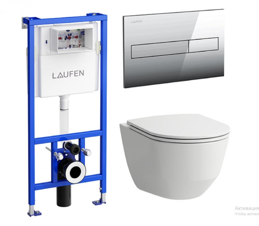 ПЭК LAUFEN PRO ZRU9307615 (инсталл. + унитаз подвесной Rimless + сид. Slim,  SoftClose + клав. хром) – купить в Улан-Удэ: цена, характеристики, фото,  доставка