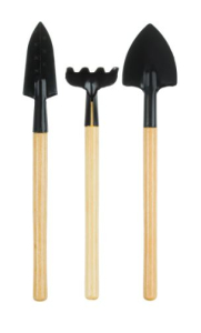 Набор для ухода за комн.растениями(совки 21-22см, грабли 18см) ручки лакирован, мет, дер. INBLOOM BY