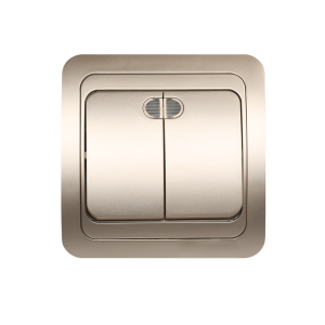 Выключатель Шампань Скрытой установки 2 клав с подсветкой  Марс Smartbuy (10)