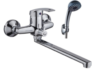 Смеситель универсальный с плоским прямым изливом и переключателем для душа B22-024(_10/20_)