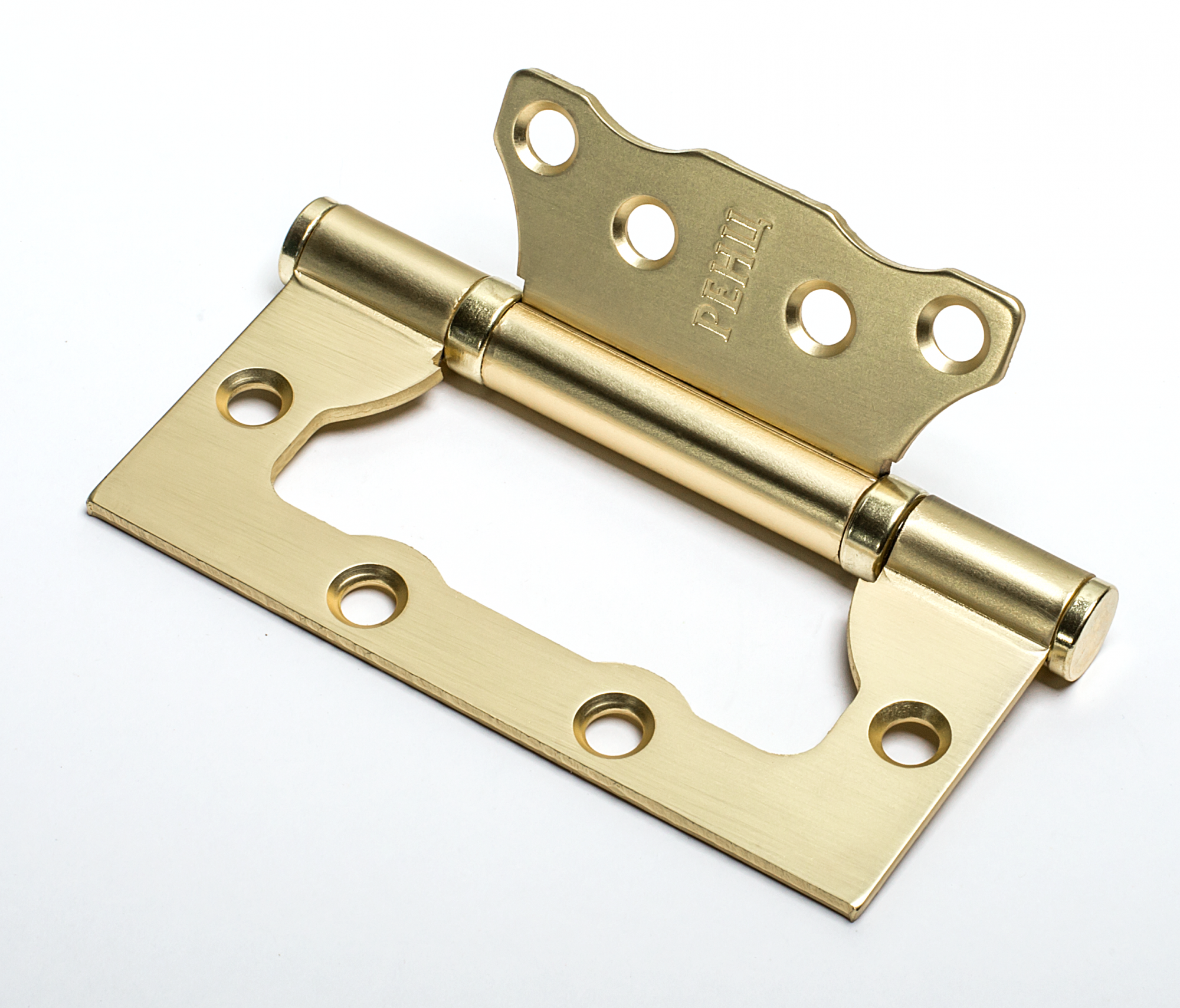 Петля без врезки стальная РЕНЦ 100*75*2,5, 2 подшип., б/колп. SSG золото мат. сатинир. (2 шт.) (100)