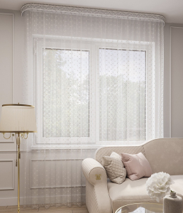 тюль Ажур 500*260 снежно-белый ГП