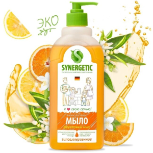 Мыло жидкое для мытья рук и тела "Фруктовый микс" SYNERGETIC 0.5л  (14)(_14_)