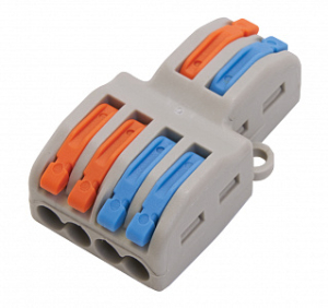 Строительно-монтажные клеммы проходные 2-4, 6 контактов, 2 полюса (упак. 5 шт.)