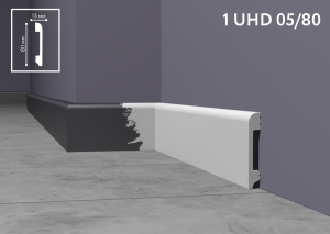 Плинтус напольный 1 UHD05/80, белый, L 2.4м (12)(Клей)