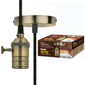 Патрон декоративный, серия «Vintage», с проводом (1м) и креплением DLC-V-S24K/E27 TS/1M/BL BRONZE 