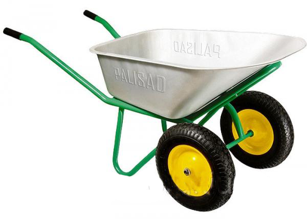 Тачка садово-строительная, 2-х колесная, усиленная, грузоподъемность 320 кг, объем 100 л// PALISAD