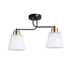 Светильник потолочный 12197/2BK+GD WT в стиле модерн (4м2)