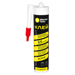 Клей акриловый жидкие гвозди MasterTeks ProfiMaster 55 кг/м2 суперсильный 430 г белый (12)