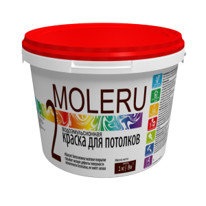 Краска Moleru 2 В/э Для потолков Белый Матовый 14кг (1/44)