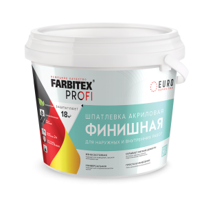 Шпатлевка акриловая финишная для наружных и внутренних работ (3 кг) Farbitex Профи (6)