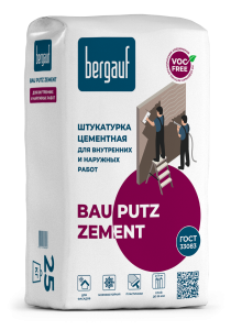 Штукатурка 25кг  цементная Bau Putz Zement BERGAUF (56)