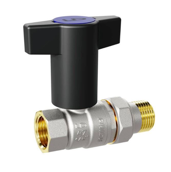 Кран шаровой американка LD Pride со сгоном В-Н ДУ-20 Т-рукоятка синий