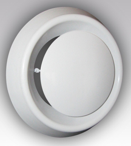 Анемостат приточно-вытяжной регулируемый с укороченным фланцем АБС D100 (20)