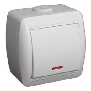 Выключатель Белый Открытой установки 1-клавишный С подсветкой Lezard (10)