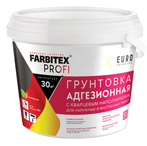 Грунтовка адгезионная для декор-х покрытий с кварц. наполн. 8 кг Farbitex Профи (1)