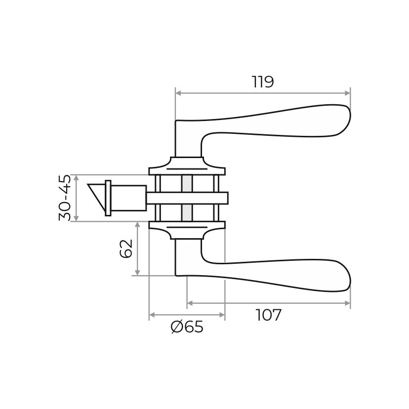 Ручка-защелка MARLOK ЗВ2-03 фиксатор, ВL (черный)