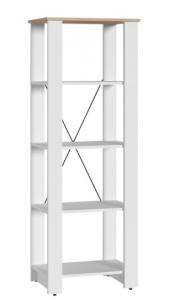 Стеллаж Джастин 13.354 (Белый PE шагрень, Дуб Белый exclusive OW D4430)