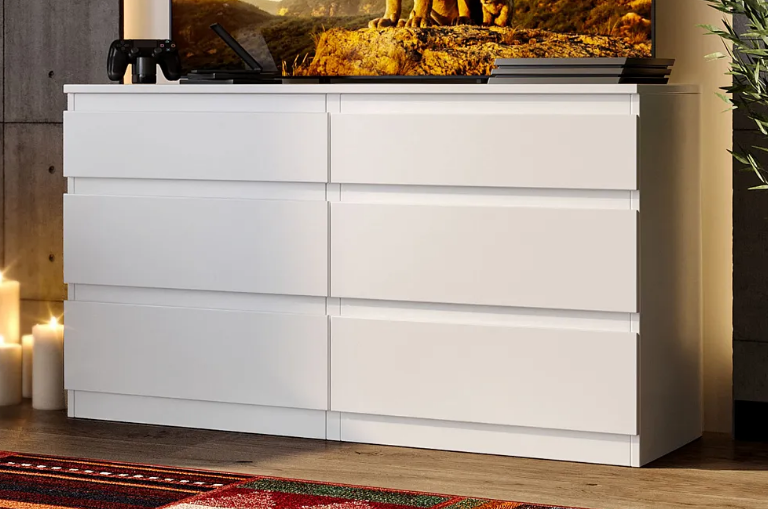 УЦЕНКА Комод КАСТОР 6 ящиков RU белый