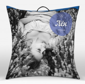 Подушка Лен 70х70 упругая 70% хлопок 30% лен (Ивш)