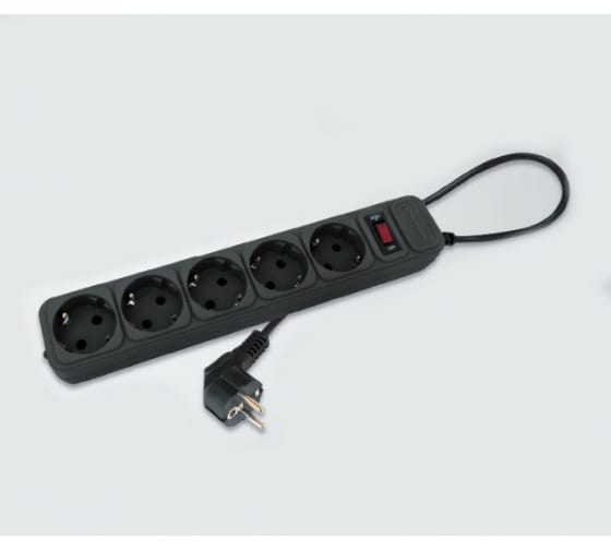 Фильтр-удлинитель сетевой SP-545 4,5м, цвет: чёрный, упаковка: пакет, Спутник (1)