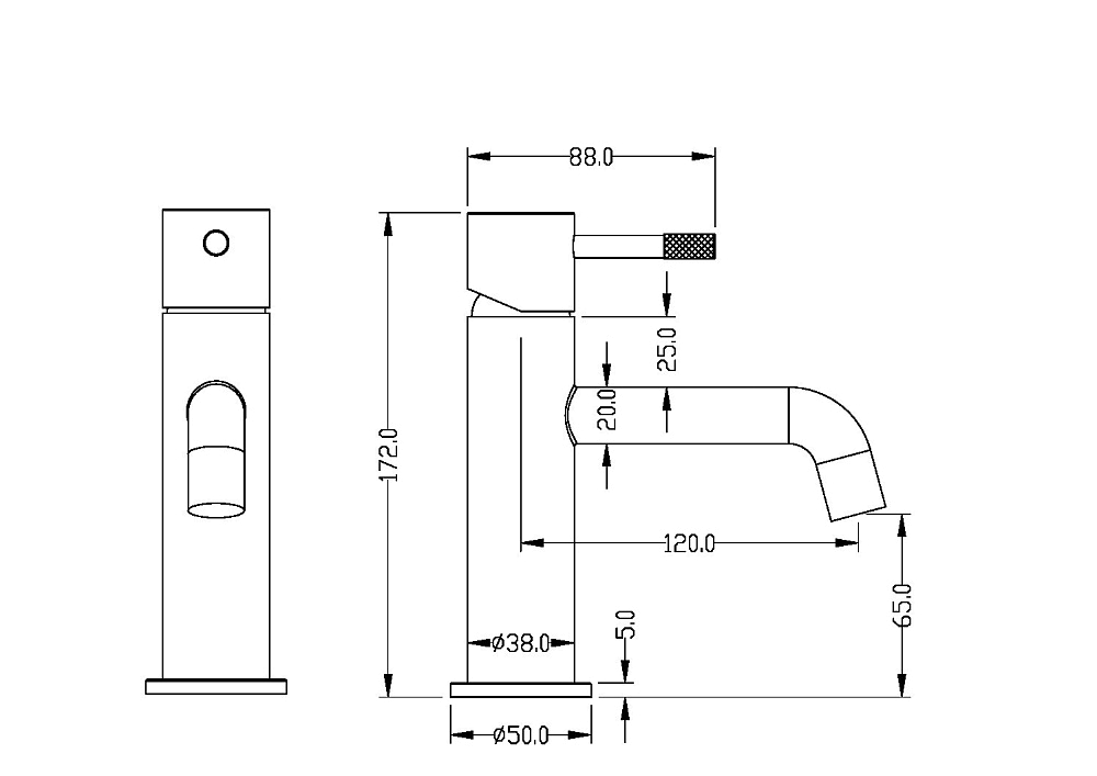 Смеситель для умывальника SPECTRE Nickel Brush 2