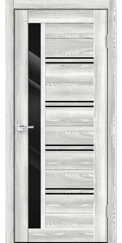 Дверь Линия Х1 Клен айс/стекло черное ПО 900