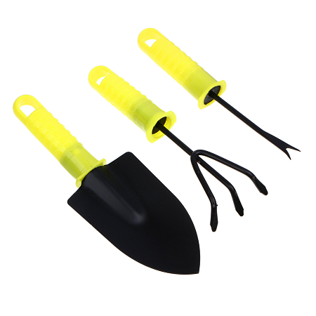 Набор садового инвентаря 21см (совок, рыхлитель, корнеудал) металл с пласт. ручкой INBLOOM (72)