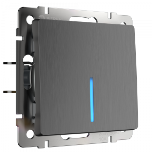 Графит рифленый выключатель Скрытой установки 1 клав С подсветкой Werkel W1110104 (10)