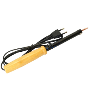 Паяльник с деревянной ручкой 40W, нихромовый нагреватель, долговечное жало, 230В, STEKKER PLE110-40