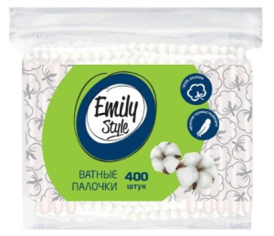Ватные палочки пакет 400шт с зиплоком(К) Emily Style(_24_)