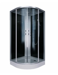 Душевая кабина ERLIT™ ER3510P-C4,С2 (1000*1000*2150) черная стекл. задняя стенка(__)