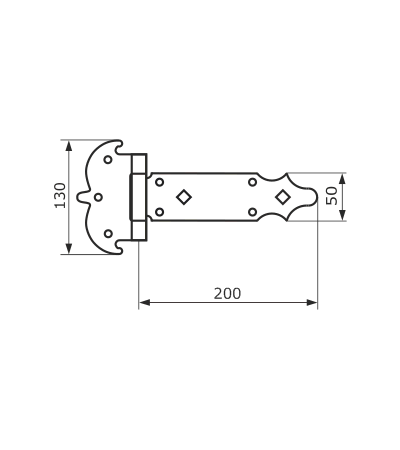 Петля-стрела фигурная Домарт ПС-200 мод.4 кованая ЯРОСЛАВЛЬ, черный