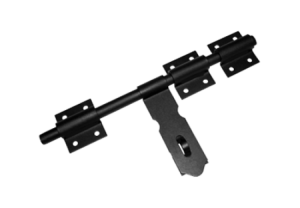 Засов универсальный Домарт ДОБРЫНЯ 450 мм с накладкой, черный (5)