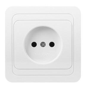 Розетка Белая 1-местная без заземления CП10А SmartBuy "Марс" (10)