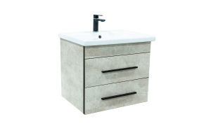 Тумба Сингапур подвесная Бетон 600 + ум. COMO 60 (1)