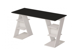 Стол письменый Ст117.0 (ЛДСП Белый Бриллиант/ЛДСП Черный (0156/0001))