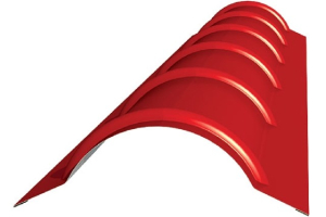 Планка конька круглого R110*2000 (ПЭ-01-3005-0,45) красное вино